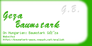 geza baumstark business card